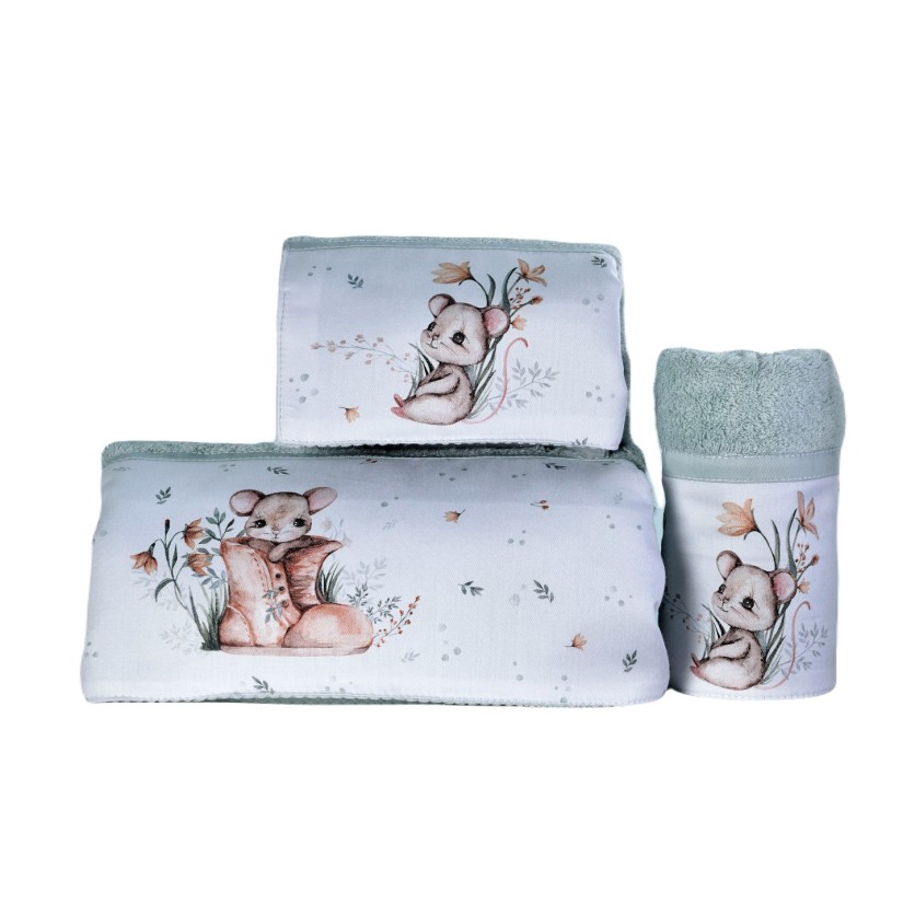 ΣΕΤ ΠΕΤΣΕΤΕΣ BAMBOO 3 ΤΕΜΑΧΙΩΝ LITTLE MOUSE