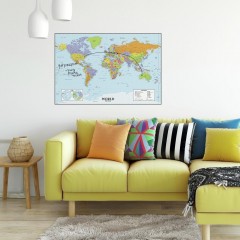 DRY ERASE WORLD MAP