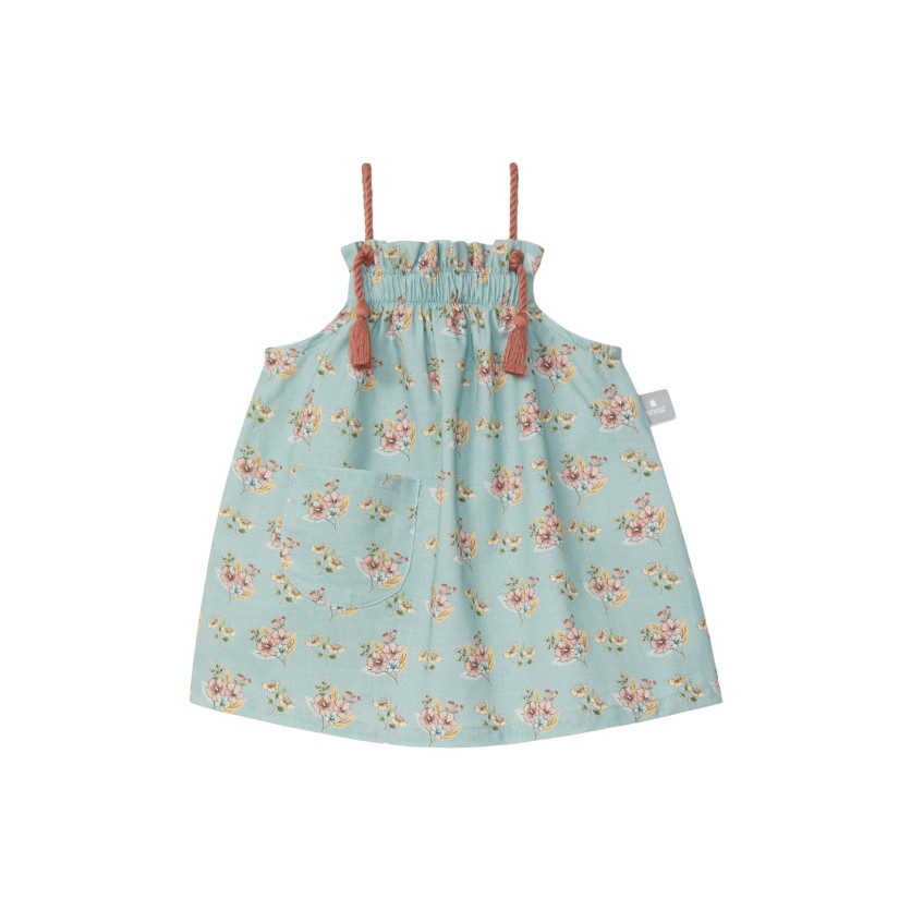 ΒΑΜΒΑΚΕΡΟ ΦΟΡΕΜΑ ΑΜΑΝΙΚΟ FLORAL MINT BLUE